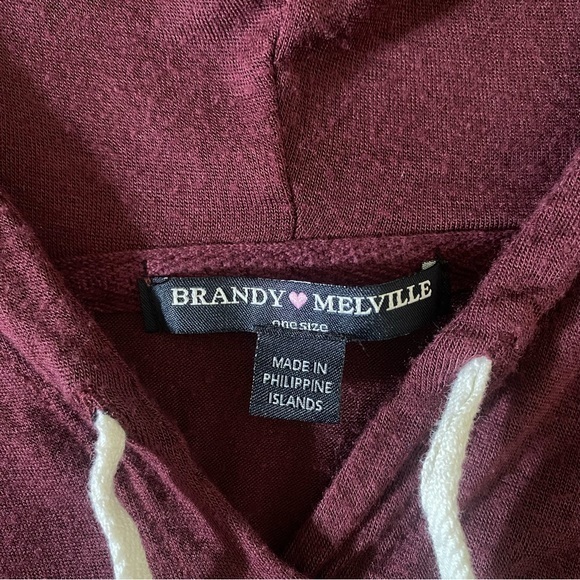 Dark Red‎ Brandy Melville Layla Hoodie - Picture 4 of 5
